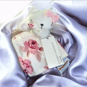 Modern Moments by Gerber Baby Kitty Cat Plush Pink White Lovey Security Blanket